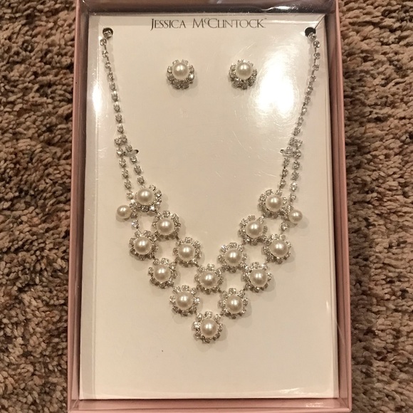 Jessica Mcclintock Accessories Necklace And Earring Set Poshmark